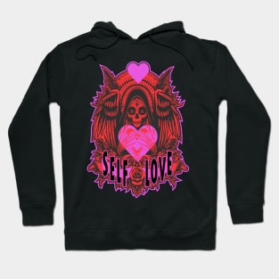 “Celebrate Your Self-Love on Valentine’s Day with this Skull and Wings Illustration” Hoodie